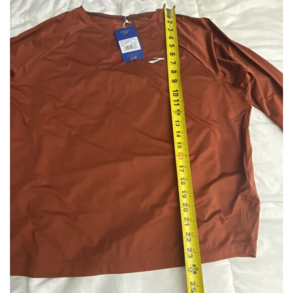 Brooks Women Size XL Copper Sprint Free Long Sleeve Top Breathable Recycled Fabr - Picture 4 of 9